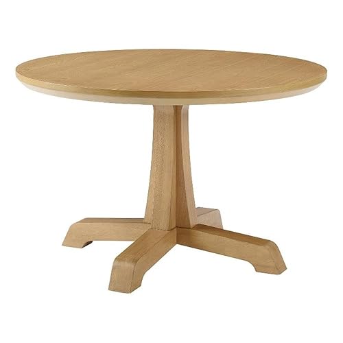 Walker Edison Caely Modern Simple Round Dining Table with Pedestal Base ...