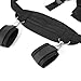 Soft Comfortable Cuffs for Ankle and Hand Wrist - Fits Almost Any Size Mattress Bed Strap Set Kit with Neck Pillow(Black)