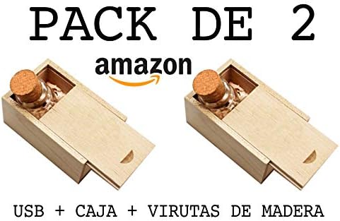 Pack de 2 USB (8 GB) para Fotógrafos Botella de Cristal con Corcho + Caja +