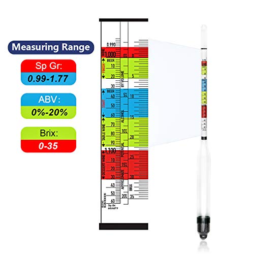 Circrane Triple Scale Hydrometer, Alcohol Hydrometer for Brew Beer