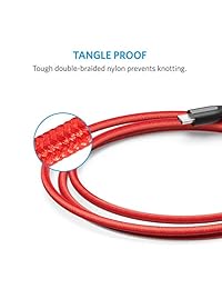 Anker Powerline + Micro USB (6ft) la prima Cable duradero [Kevlar Fiber & Doble trenzada de nailon] para Samsung, Nexus, LG, Motorola, Smartphones Android y más, Rojo