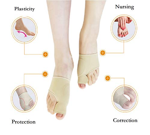 Bunion Corrector Sleeve with Gel Pad, Bukm Elastic Bootie Bunion Relief Cushions - Hallux Valgus Pain Relief - Shoe Friction Protector - Adjustable Size for Men and Women (2 Pack)