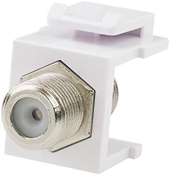 LINKOMM 10-Pack F-Type Female to Female Keystone Jack RG6 Coaxial Barrel Connector Coupler