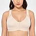 DELIMIRA Women's Full Coverage Front Closure Wire Free Back Support Posture Bra Taupe 44DD