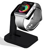 A'O Charging Stand Compatible with Apple Watch and iWatch Charger (not Included) Series 4 / Series 3 / Series 2 / Series 1 44mm, 42mm, 40 mm, 38 mm. Black Compact Travel Aluminium Dock.