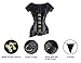 Charmian Women's Steampunk Steel Bone Black Lace Trim Overbust Corset with Jacket & Belt Black, Medium