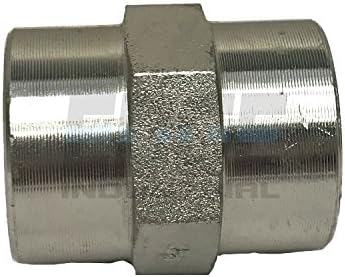 EDGE INDUSTRIAL Steel REDUCING Coupler 1/2" FNPT x 1/4" FNPT Female NPT HYDRUALIC/Fuel/AIR/Water/Oil/Gas/WOG (Qty 01)