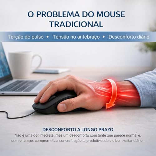 Mouse Ergonômico Vertical Recarregável Sem Fio, Bluetooth 5.0 + USB 2.4G, Cliques Silenciosos, RGB, DPI Ajustável 800-2400, Compatível com Notebook e PC