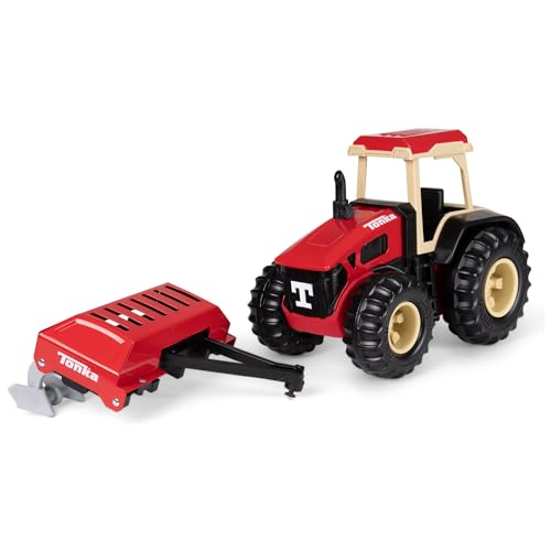 Basic Fun Tonka Steel Classics, Tracteur à charrue, 6221, Jouet de véhicule de Ferme pour Le Jeu créatif, Jouets d’engins agricoles pour Les Filles et Les garçons à partir de 3 Ans