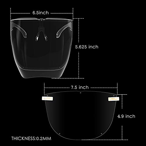 EWA (5 Replaceable Visors Packed) Clear Safety Face Shield, Super Lightweight HighDefinition