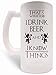 I Drink Beer & I Know Things - Large 16oz Beer Mug - Game of Thrones Inspired - Thick Frosted Glass - Perfect Gift