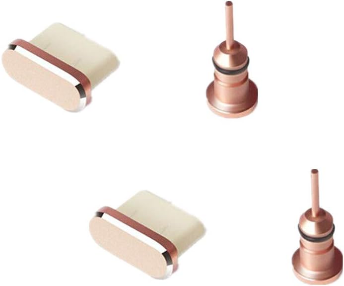 Metal Anti-Dust Plugs Covers Compatible for Type-C Charging Port and Earphone Jack, USB-C Port Caps + 3.5mm Earphone Dust Covers