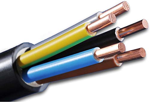 Erdkabel Starkstromkabel als Zuleitung zur E-Auto Elektroauto Ladestation NYY-J 5x6 mm² - schwarz - immer in einer Länge…