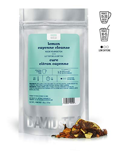 DAVIDsTEA Lemon Cayenne Cleanse Loose Leaf Tea, Premium Detoxifying White Tea with Lemon and Cayenne, 2 oz