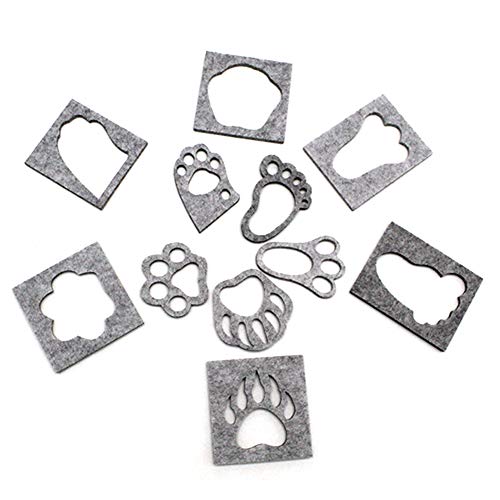 Shuohu 6Pcs Paw Footprint Geometry DIY Felt Template Needle Felting Doll Template Mold Applique Stencil 6pcs