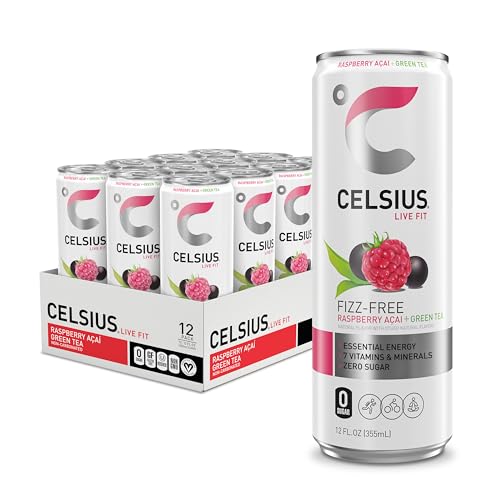 CELSIUS RASPBERRY ACAI GREEN TEA, FUNCTIONAL ESSENTIAL ENERGY...