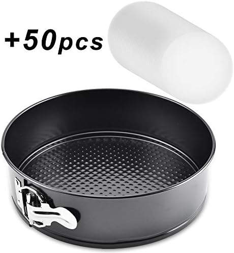 9 Inch Springform Pan,Nonstick Leakproof Round Cake Pan,Spring Form Pan,Springform Baking Pan,Cheesecake Spring Pan,Cheesecake Pan with 50pcs Parchment Paper for Instant Pot 6Qt,8Qt Pressure Cooker