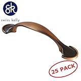 25 Pack SK-0061 Swiss Kelly Antique Copper Cabinet Handle Hardware Bin Cup Drawer Pull 3
