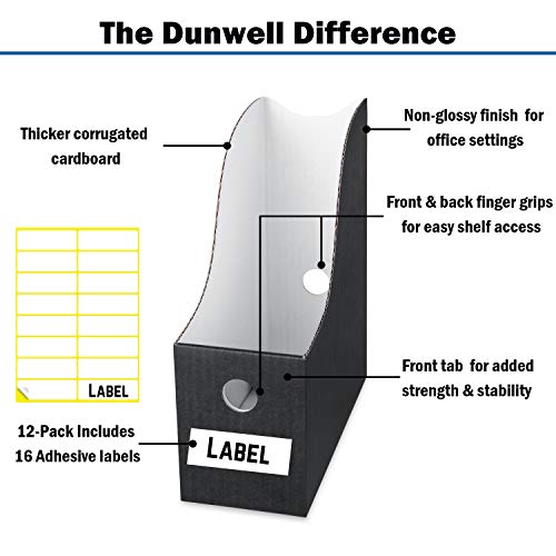 image for Magazine File Holders Book Organizer (Set of 12, Black), Folder Storag