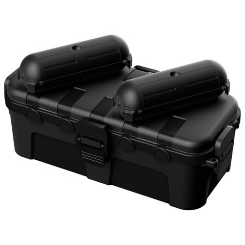 Photo 1 of Flemoon Medium Outdoor Electrical Box Waterproof, Bundled W/ 2 Compact Size Outdoor Extension Cord Cover for Outlet, Plug, Socket, Timer, Power Strip, Holiday Light Decoration, Black