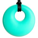 Teething Necklace Jewelry - Organic BPA Free Silicone Teether Ring Pendant Toys for Nursing Moms - Chic - Turquoise
