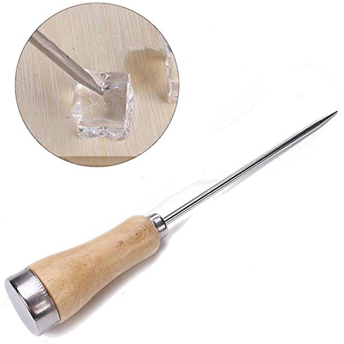 Stainless Steel Ice Pick Punch Crusher with Wooden Handle Kitchen Bar Icing accessory