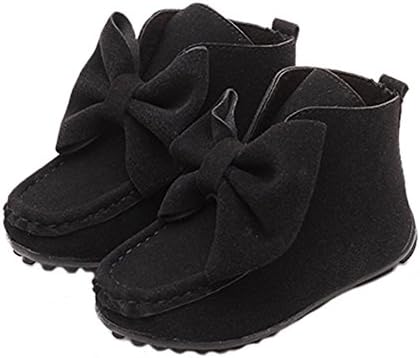 Anjojo 2017 Unsex Bowknot Baby Toddler Kids Shoes Boots snaeaker 1-4 Years Old Black 5
