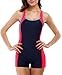 beautyin Women's Swimsuit Boyleg Racerback One Piece Athletic Bathing Suit