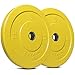 Titan Fitness Pair 25lb Olympic Bumper Plate Yellow Benchpress Strength Training