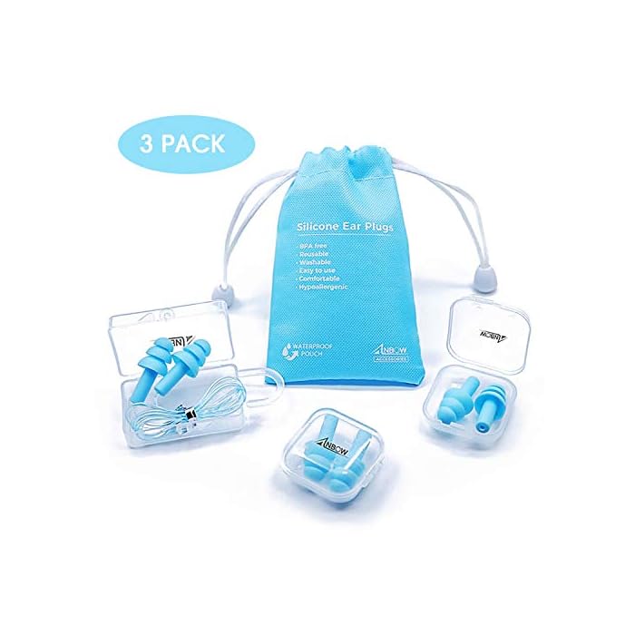 ANBOW Ear Plugs for Sleeping Noise Cancelling. Reusable Silicone Earplugs. Custom Fit - Noise Reduction for Sleeping…
