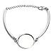 Linsoir Beads Alloy 20mm Cabochon Bangle Bracelet Base Adjustable Chain Bracelet Setting Round Blank Bezel Tray Pack of 5