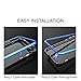 iPhone 7 Plus/ 8 Plus Case, MISSCASE Ultra Slim Magnet Protective Case with Metal Frame Tempered Glass Back [Magnetic Adsorption Technology] [Support Wireless Charging] (Blue & Black + Clear Back)