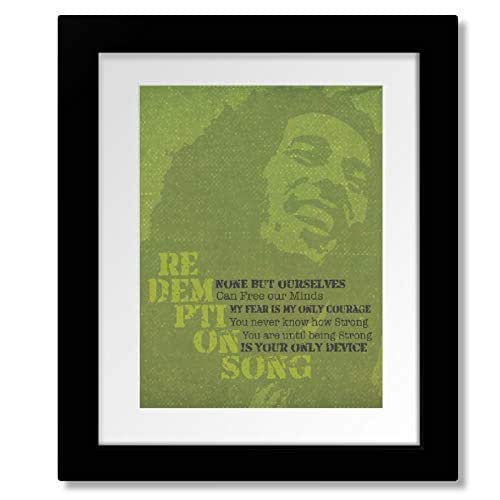 Amazon Com Redemption Song By Bob Marley Print Poster Framed Art Canvas Or Plaque Reggae Music Lyric Illustration Wall Artwork Handmade