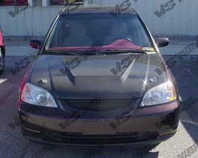 VIS 01-03 Honda Civic Carbon Fiber Hood INVADER EM/ES