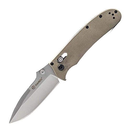 Ganzo G704-YE Yellow Folding Knife Camping Knife Hunting Knife EDC Pocket G10 Handle.