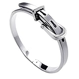 KONOV Womens Stainless Steel Bangle Cuff Bracelet, Color Silver