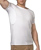 Ejis Sweat Proof Undershirts Men's Crew Neck Slim Fit Micro Modal Odor Fighting Silver