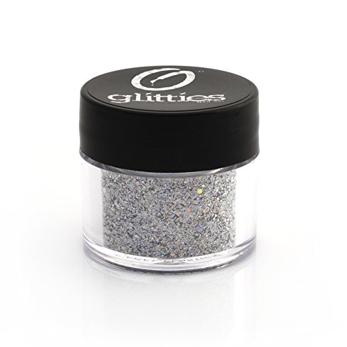 GLITTIES Holographic Silver Chunky Glitter Mix- for nail art acrylic gel polish tips festival hair rave decoration (Frost)