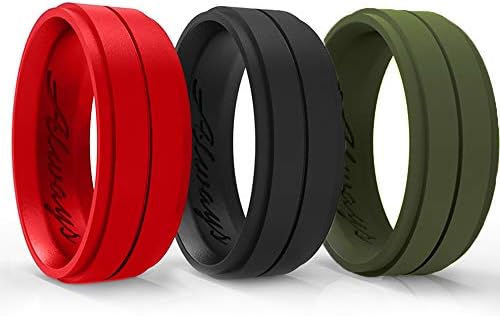 Arua Silicone Bands for Men - 3-Pack. Red, Green, Blue