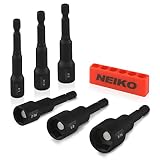 Neiko 10190A Impact Ready Magnetic Nut Driver Bit Set, 6Piece CR-V | SAE