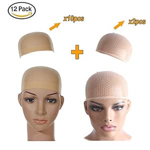 Amazon.com: Adjustable Wig Caps, 12 Pack Beige Nylon and ...