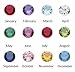 PEPPERLONELY Brand, 12PC Crystal Round Birthstones Floating Charms 4mm