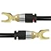 Mediabridge 12AWG Ultra Series Speaker Cable - Gold Plated Spade Tips (6 FT) - CL2 99.9% Oxygen Free - Black (SWT-12S-06B)