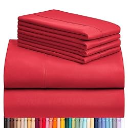 LuxClub 6 PC Queen Sheet Set, Bed Sheets Queen