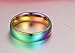 Nanafast Stainless Steel Dome Rainbow Couple Lebian & Gay Ring
