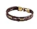 MAIDIEN 1PC New Men's Braided Leather Stainless Steel Cuff Bangle Bracelet Wristband