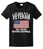 Veteran Gift My Oath Never Expires American Flag Ladies T-Shirt