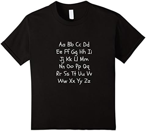 Kids Alphabet T-Shirt for children, toddlers 4 Black