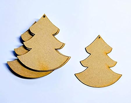 Albero Di Natale In Legno Amazon.Laserkris 10 X Albero Di Natale In Legno Mdf Bianco Natale Decorazioni Artigianali Etichette Regalo Amazon It Casa E Cucina