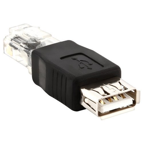 AUTOFLY(TM) Nice USB Type A to RJ45 Adapter F/M Black Color